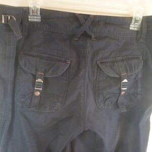 Vintage Polo Jeans Faded Cargo Painters Pants Women 8 Black Y2K Camp Safari